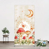 Lofaris Mushroom Cartoon World Day And Night Rectangle Backdrop